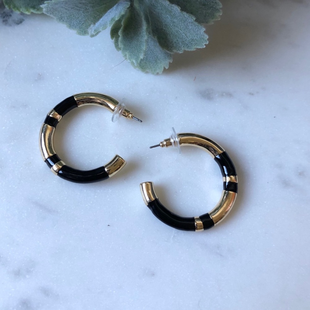 The James - Banded Gold & Black Hoop - Picture 2 of 4